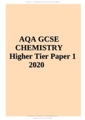 AQA GCSE  CHEMISTRY Higher Tier Paper 1 Higher Tier Paper 1  2020