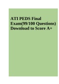 ATI PEDS Final Exam(99/100 Questions) Download to Score A+