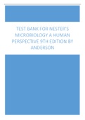 TEST BANK FOR NESTER’S MICROBIOLOGY A HUMAN PERSPECTIVE 9TH EDITION BY ANDERSON