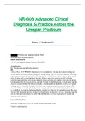 Week 5 Predictor Pt 1 - NR603 / NR-603 / NR 603 (Latest) : Advanced Clinical Diagnosis and Practice Across the Lifespan Practicum - Chamberlain