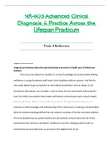 Week 8 Reflection - NR603 / NR-603 / NR 603 (Latest) : Advanced Clinical Diagnosis and Practice Across the Lifespan Practicum - Chamberlain