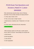 PCCN Exam Test Questions and Answers | Rated A+ | Latest 2024/2025