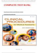 COMPLETE TEST BANK: Clinical Procedures For Medical Assistants Binder Ready 11th Edition By Kathy Bonewit-West Bs Med (Author)