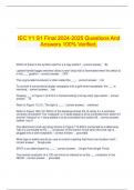 IEC Y1 S1 Final 2024-2025 Questions And Answers 100% Verified.