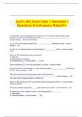 Josh's IEC Exam Year 1 Semester 1 Questions And Answers Rated A+.