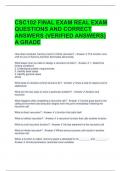 CSC102 FINAL EXAM REAL EXAM QUESTIONS AND CORRECT ANSWERS (VERIFIED ANSWERS) A GRADE