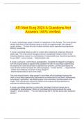  ATI Med Surg 2024 A Questions And Answers 100% Verified.