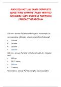 ABO 2024 ACTUAL EXAM COMPLETE  QUESTIONS WITH DETAILED VERIFIED  ANSWERS (100% CORRECT ANSWERS)  /ALREADY GRADED A+