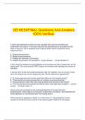  OB HESI/FINAL Questions And Answers 100% Verified.