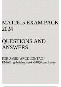 MAT2615 Exam pack 2024(Calculus in Higher Dimensions) Questions and answers