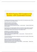  OB HESI Practice 2024 Questions And Answers 100% Guaranteed Success.