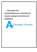 TEST BANK FOR PATHOPHYSIOLOGY CONCEPTS OF HUMAN DISEASE 1ST EDITION BY SORENSON