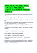 AREG 250 EXAM TEST BANK QUESTIONS WITH 100% CORRECT ANSWERS NEWEST VERSION