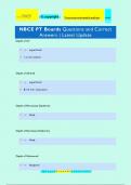 NBCE PT Boards Questions and Correct Answers | Latest Update