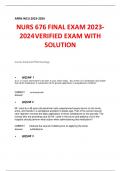 NURS 676 FINAL EXAM 2023- 2024 VERIFIED EXAM WITH  SOLUTION