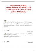 NURS 676 ADVANCED  PHARMACOLOGY MIDTERM EXAM  LATEST 2023-2024 FALL QTR (100%  VERIFIED ANSWERS)