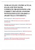 NURS 611 EXAM 1 PATHO ACTUAL  EXAM AND TEST BANK  COMPLETE 500 QUESTIONS AND  CORRECT DETAILED ANSWERS  WITH RATIONALES GRADED A+  (MARYVILLE UNIVERSITY