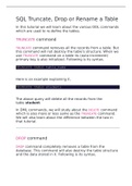 Introduction to SQL SQL create command SQL ALTER command SQL Truncate, Drop or Rename a Table Using INSERT SQL command Using UPDATE SQL command Using DELETE SQL command Commit, Rollback and Savepoint SQL commands Using GRANT and REVOKE Using the WHERE SQL