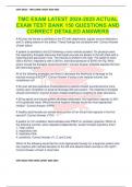 TMC EXAM LATEST 2024-2025 ACTUAL EXAM TEST BANK 150 QUESTIONS AND CORRECT DETAILED ANSWERS