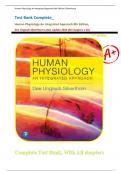 Test Bank Complete_ Human Physiology An Integrated Approach 8th Edition, Dee Unglaub Silverthorn Latest Update 2024 (All Chapters 1-26)