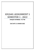 IOS2601 ASSIGNMENT 1 SEMESTER 1 - 2022 (753780)