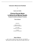 Test Bank for Clinical Social Work Practice in Behavioral Mental Health 3rd Edition Sands