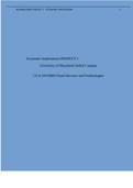 Economic Implications PROJECT 1 University of Maryland Global Campus CCA 610 9040 Cloud Services and Technologies