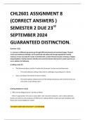 CHL2601 ASSIGNMENT 8 (CORRECT ANSWERS ) SEMESTER 2 DUE 23rd SEPTEMBER 2024 GUARANTEED DISTINCTION.