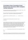  Cumulative Exam Cumulative Exam Review Exam Questions With Complete Verified Solutions.