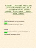 CMN568 / CMN 568 (Latest 2024 / 2025) Intro to Family NP Unit 5 Exam Questions and Verified Answers | 100% Correct | Grade A – South Alabama