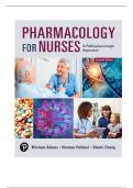 TEST BANK FOR ADAM’S PHARMACOLOGY FOR NURSES A PATHOPHYSIOLOGIC APPROACH, 7TH EDITION All CHAPTERS COMPLETE GUIDE LATEST EDITION 2024/2025 A+ RATED