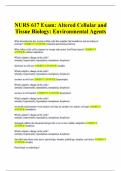 NURS 617 Exam: Altered Cellular and Tissue Biology: Environmental Agents