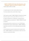 CHFM COMPLIANCE Quiz Brief Questions with  Adequately Approved Answers Graded A++ Pass 