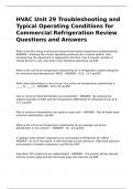 HVAC Unit 29 Troubleshooting and Typical Operating Conditions for Commercial Refrigeration Review Questions and Answers