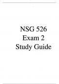 NSG 526 Exam 2 Study Guide Latest Update 2024/2025 New Questions Included