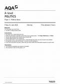 AQA A LEVEL POLITICS PAPER 3 2024 (7152/3: Political ideas)