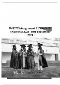 TMS3733 Assignment 5 2024 Due September 2024. All questions Answered