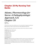 Adams Pharmacology for Nurse A Pathophysiologic Approach 4/E Chapter 20, 2024 Reviewed