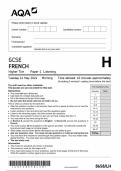 2024 AQA GCSE FRENCH HIGHER LISTENING,READING,SPEAKING,WRITING INCLUDING ALL MARK SCHEMES