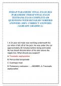 FISDAP PARAMEDIC FINAL EXAM 2024  /PARAMEDIC FISDAP FINAL EXAM  TESTBANK EXAM COMPLETE 630  QUESTIONS WITH DETAILED VERIFIED  ANSWERS (100% CORRECT ANSWERS)  /ALREADY GRADED A+ 