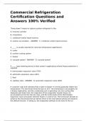 Commercial Refrigeration Certification Questions and Answers 100% Verified