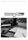 TMS3733 Assignment 5 (COMPLETE ANSWERS) 2024 - DUE September 2024