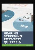 HEARING SCREENING POST-TEST QUIZZES & ANSWERS GRADED A+