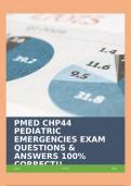 PMED CHP44 PEDIATRIC EMERGENCIES EXAM QUESTIONS & ANSWERS 100% CORRECT!!