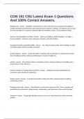  CON 151 CSU Latest Exam 1 Questions And 100% Correct Answers.