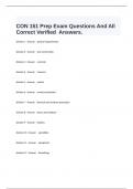  CON 151 Prep Exam Questions And All Correct Verified  Answers.