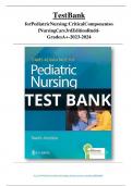 TestsBank forPediatricNursing:CriticalComponentso f Nursing Care3rd Edition Rudd- Grades A+-2023-2024