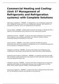 Commercial Heating and Cooling-(Unit 37 Management of Refrigerants and Refrigeration systems) with Complete Solutions