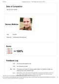 NURS 267 - Vernon Watkins. Case Study. Feedback Log & Score.