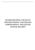 REVISION MATERIAL FOR SOUTH- WESTERN FEDERAL TAXATION 2020 COMPREHENSIVE, 43RD EDITION, DAVID M. MALONEY